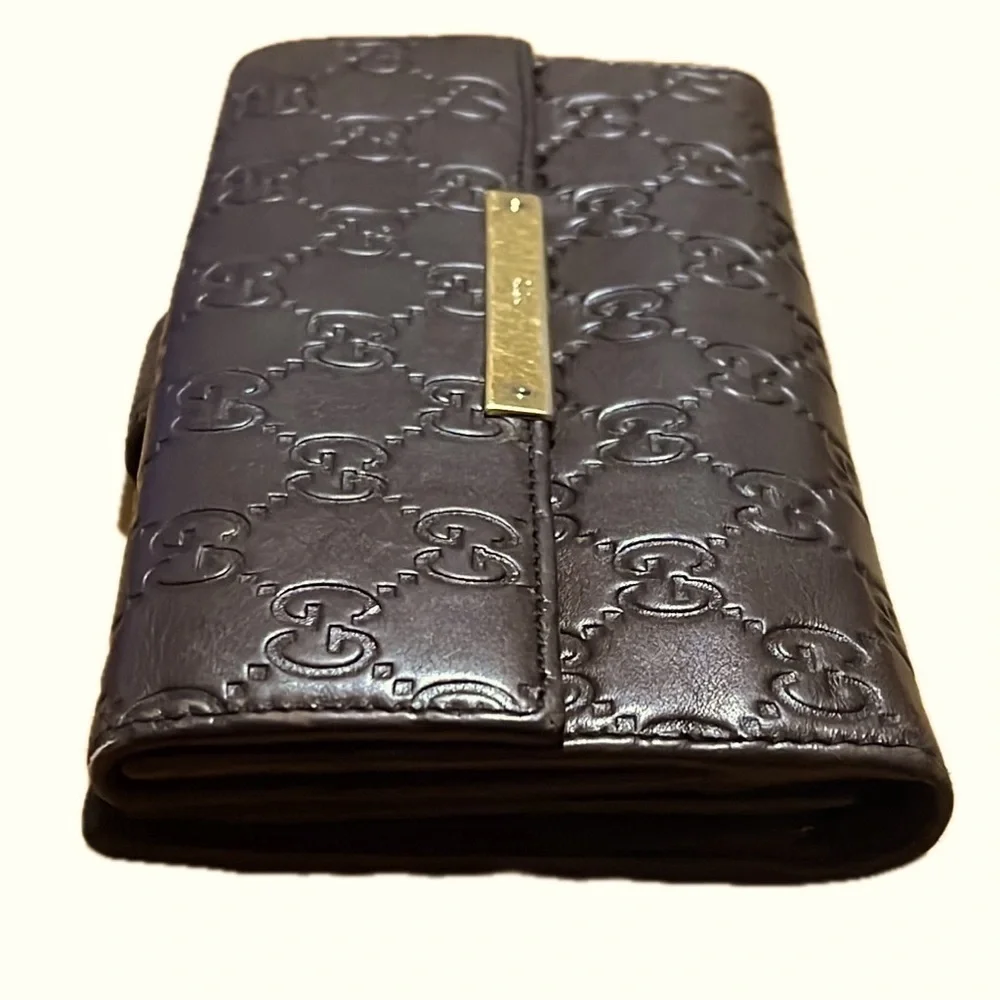 Gucci Guccissima Interlocking Leather Long Wallet, Brown - Picture 9 of 16